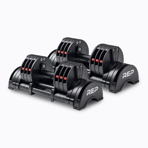 Pair of 20kg REP Fitness QuickDraw Adjustable Dumbbells (KG)