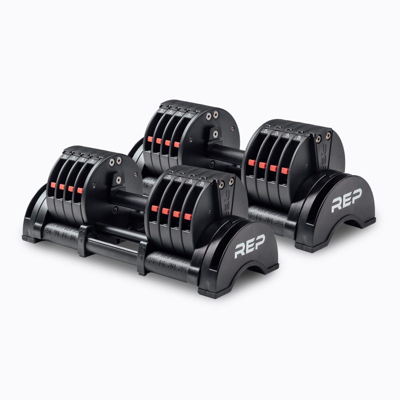 Pair of 25kg REP Fitness QuickDraw Adjustable Dumbbells (KG)