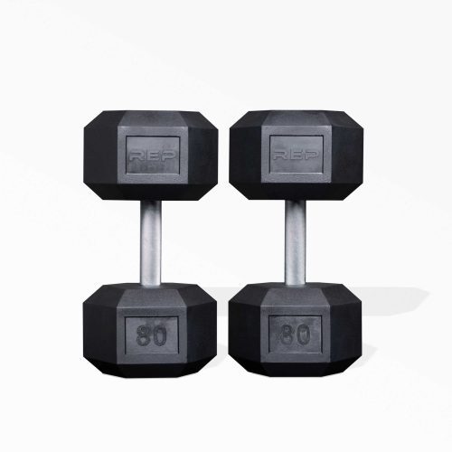 80lb Hex Dumbbell Pair