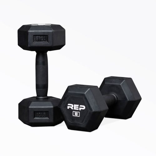 10lb Rubber Coated Hex Dumbbell Pair