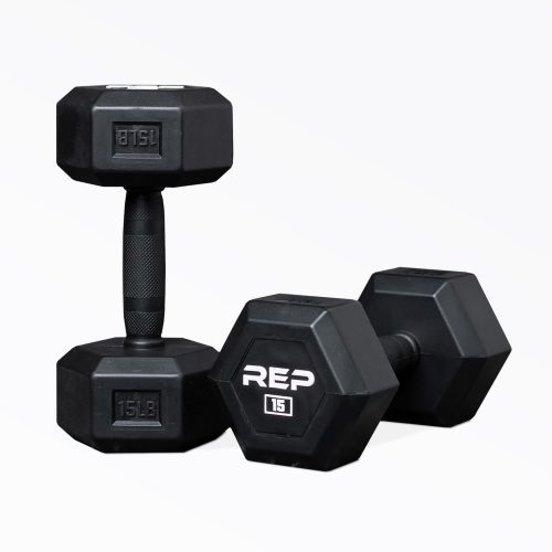 15lb Rubber Coated Hex Dumbbell Pair