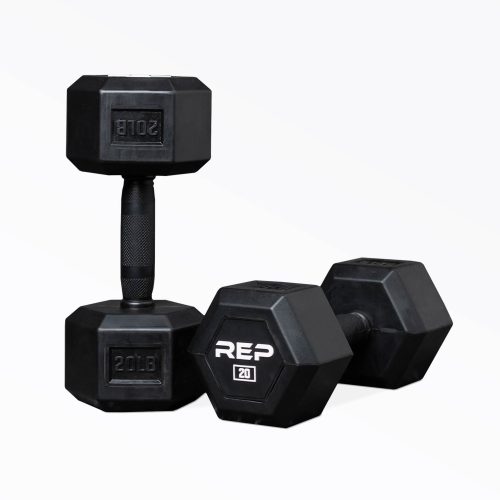 20lb Rubber Coated Hex Dumbbell Pair