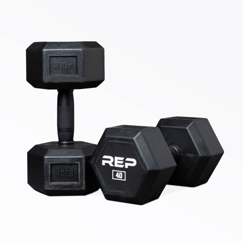 40lb Rubber Coated Hex Dumbbell Pair